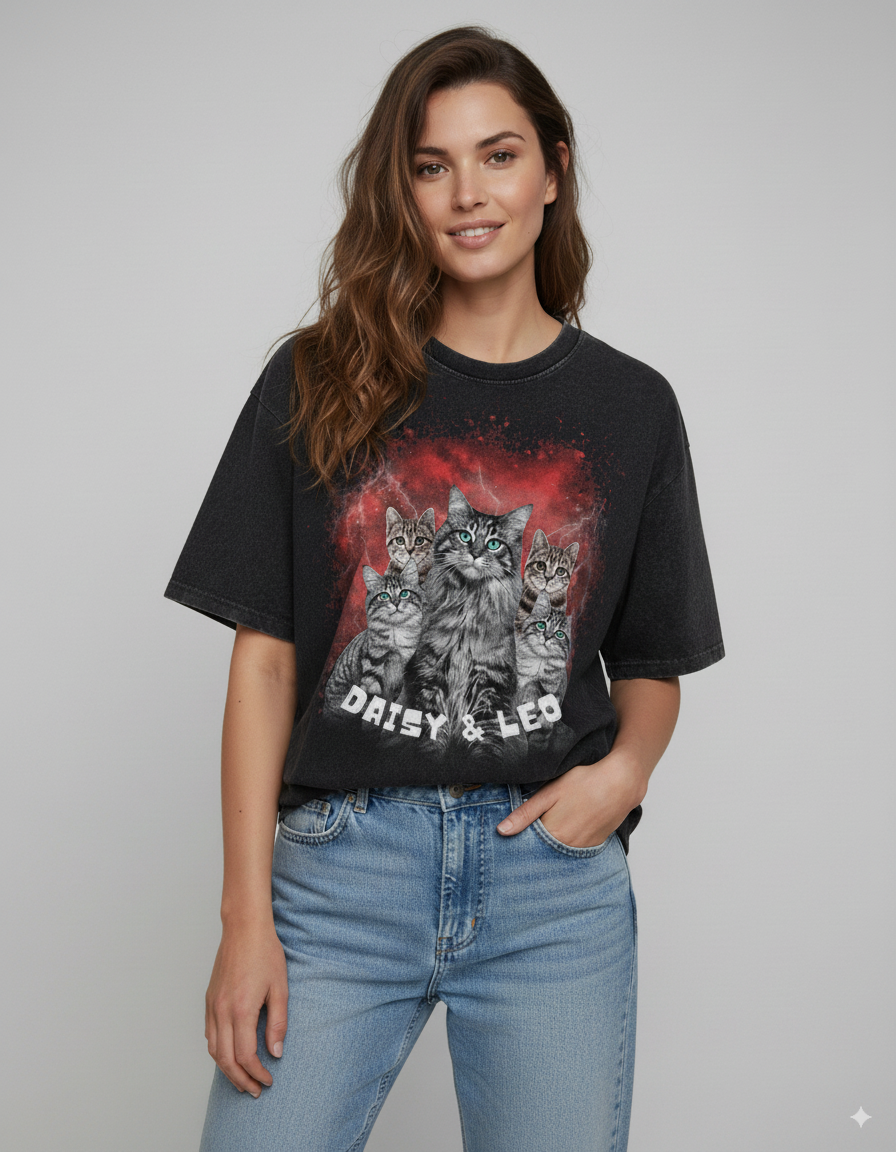 Cosmic Cats Oversized T-Shirt - Unisex