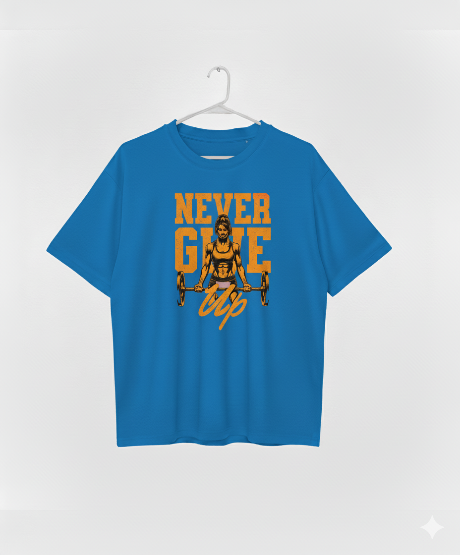 Never Give Up - Ultimate Motivation Fitness T-shirt for Ladies