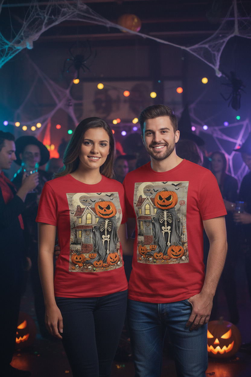 Haunted House Halloween Graphic T-Shirt - Unisex