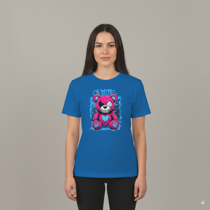 Street Style Pink Bear Graphic T-Shirt - Unisex