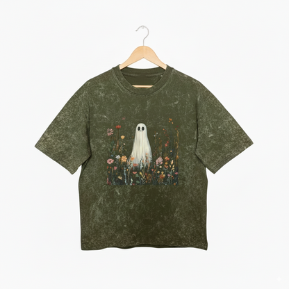 Garden Ghost Graphic Oversized  T-Shirt - Unisex