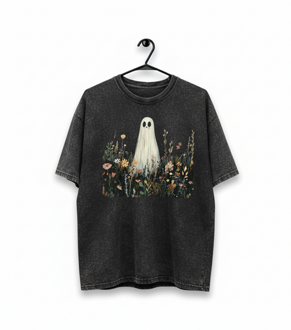 Garden Ghost Graphic Oversized  T-Shirt - Unisex