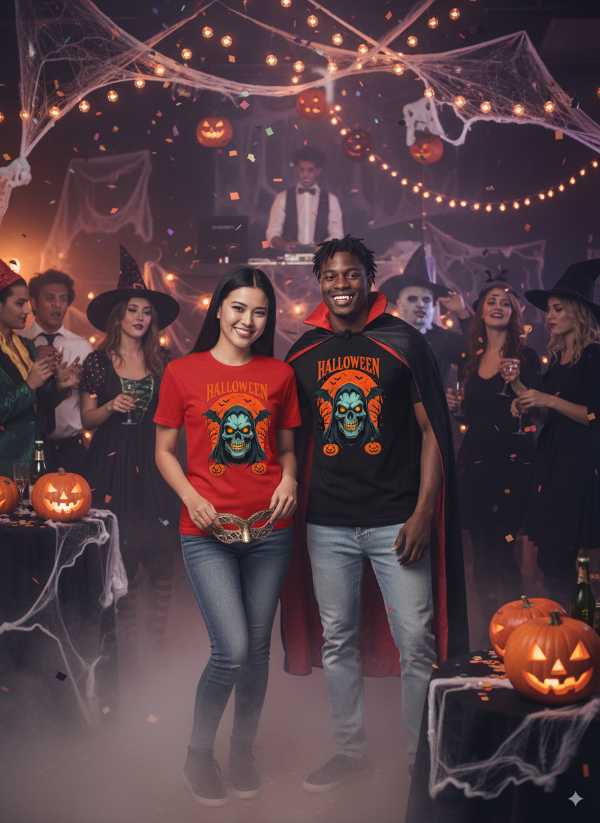 Spooky Jack-o'-Lantern Skeleton Tee - Unisex